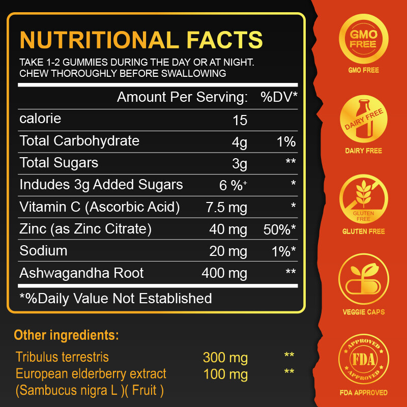 #1 BEST-MALE ENLARGER THICKER LONGER BIGGER 4" GROWTH ENLARGEMENT 120 GUMMIES