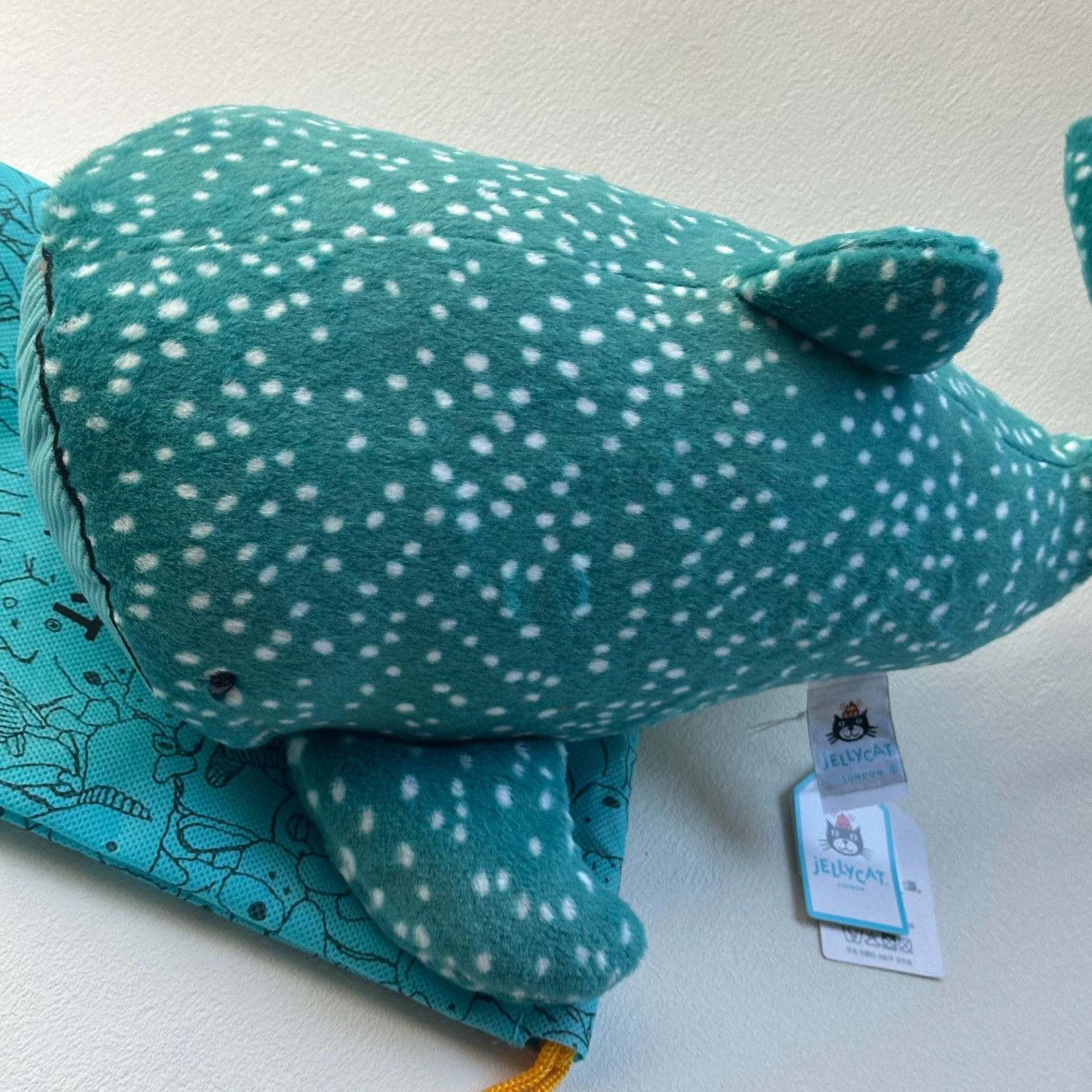 Jellycat Gobfrey Whale Shark 40cm Plush 2025 New with Dust Bag & Tag Ultra Soft