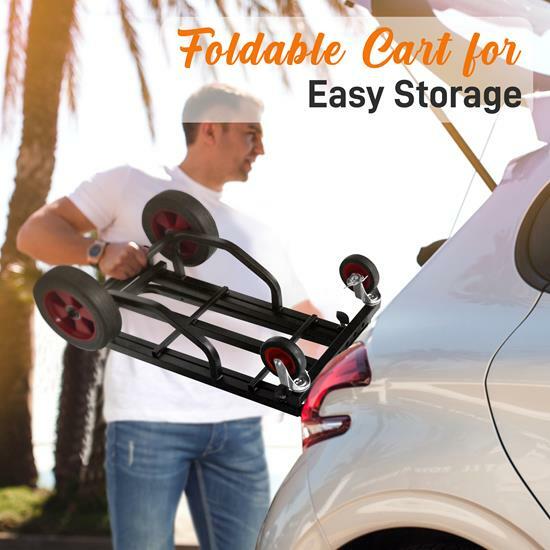 Pyle PKEQ48 Heavy Duty Compact Folding Adjustable Hand Truck/Dolly/Platform Cart