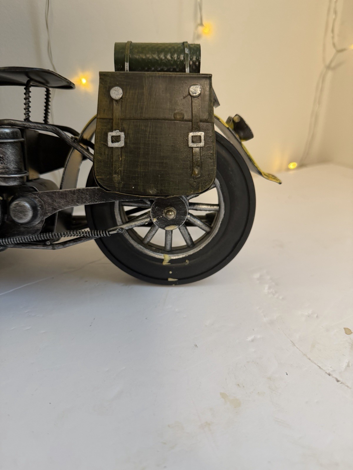 Vintage Style Metal Motorcycle Sculpture Retro Industrial Home Decor