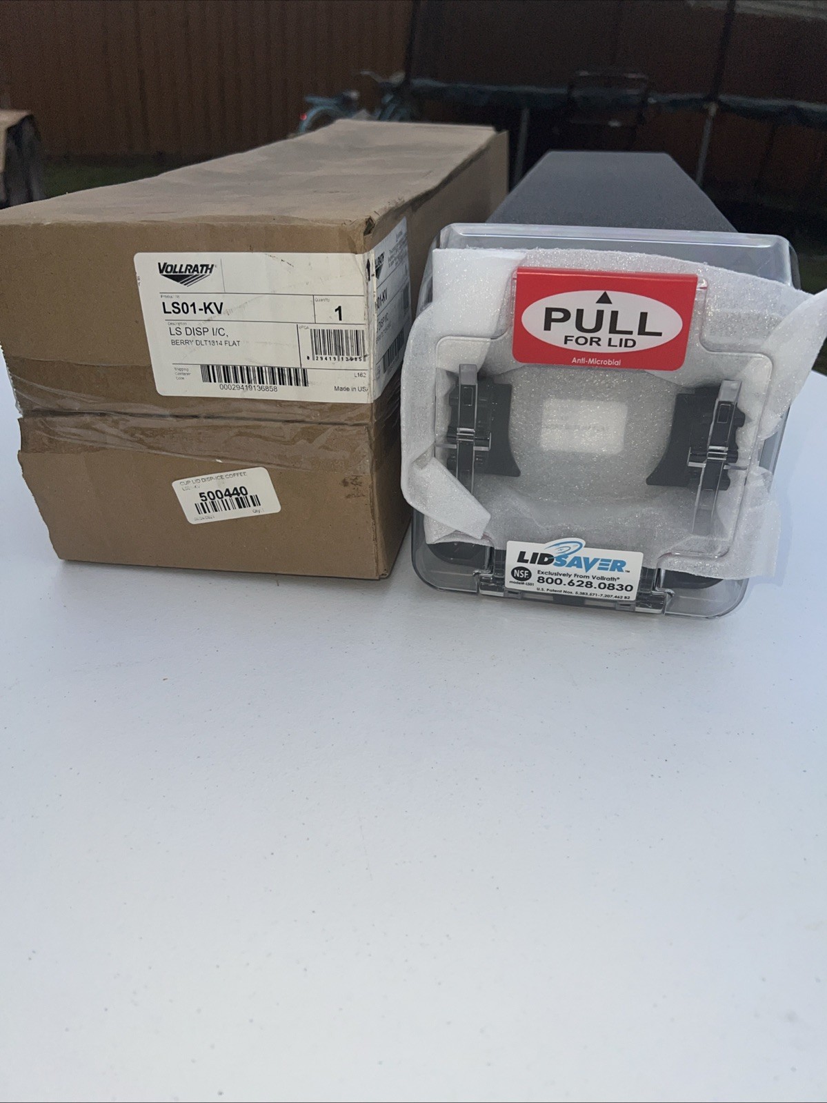 Vollrath Lid Saver LS01-KV Cup Lid Dispenser Ice Coffee Berry DLT1314 Flat