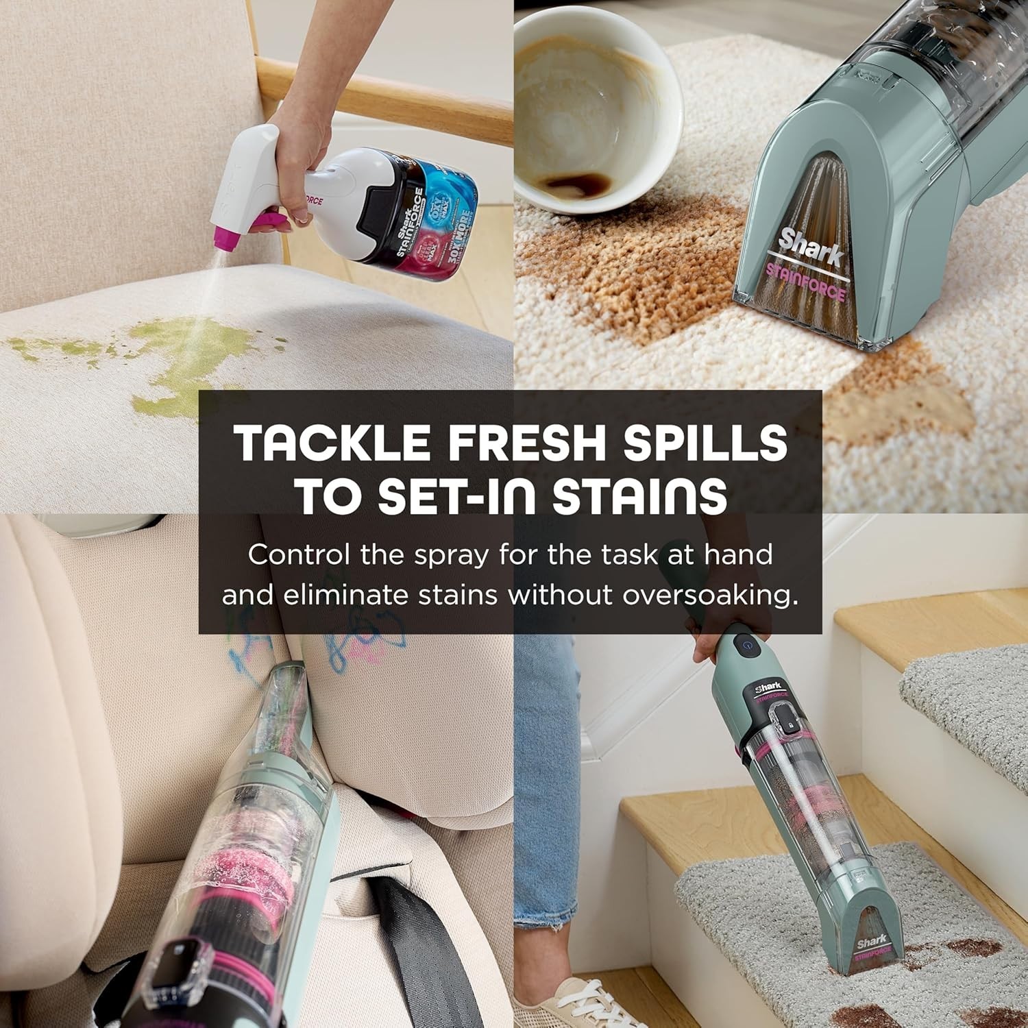 Shark StainForce Cordless Portable Spot, Stain, & Odor Remover System for Carpet