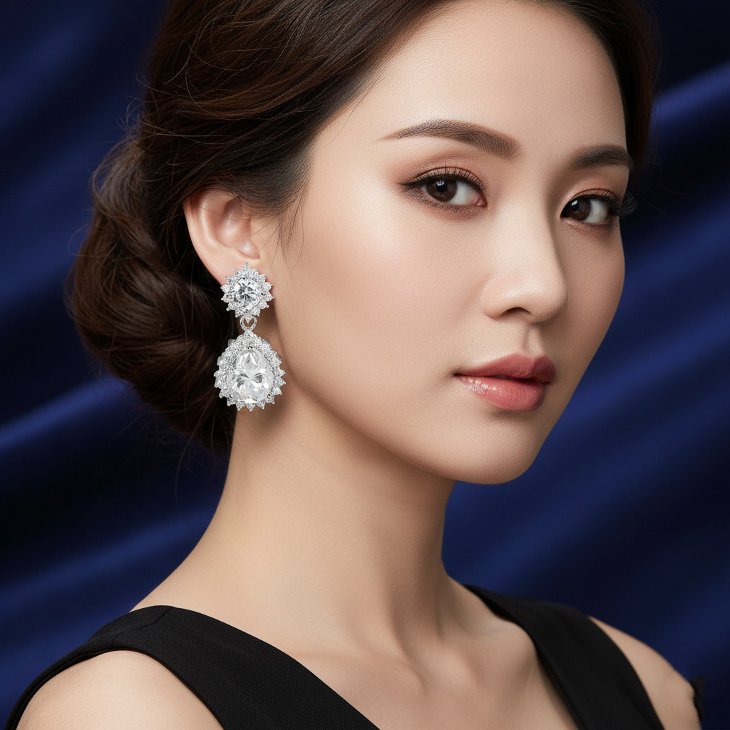 Lovely Rare 6.74 Ct Certified White Diamond Dangler Earrings. Fit for Royalty