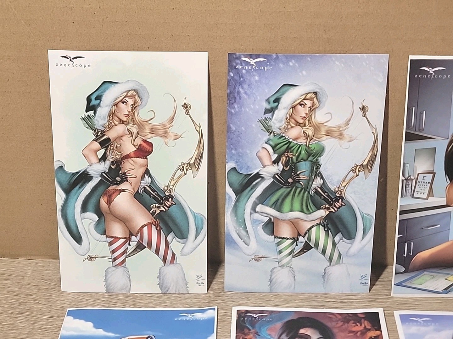Zenescope (11) Sticker Card Lot. Very Rare! Robin Hood, Nurse, Cowgirl, Football
