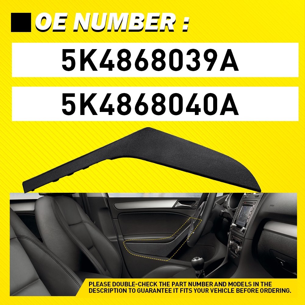 4x Inner Door Handle Trim Panel Pull Cover For VW Golf GTI MK6 2009-2013 4 Door