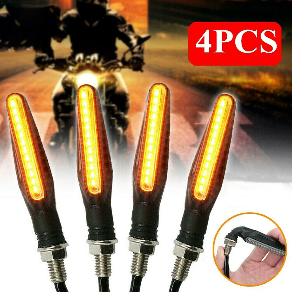 4PCS Motorcycle Led Turn Signal Indicator Blinker Amber Lights Universal Durable