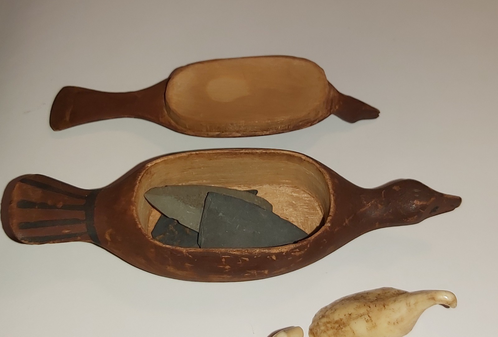 Alaska, Native Inuit, Box / Game Birds / Spear Points. 19th century.