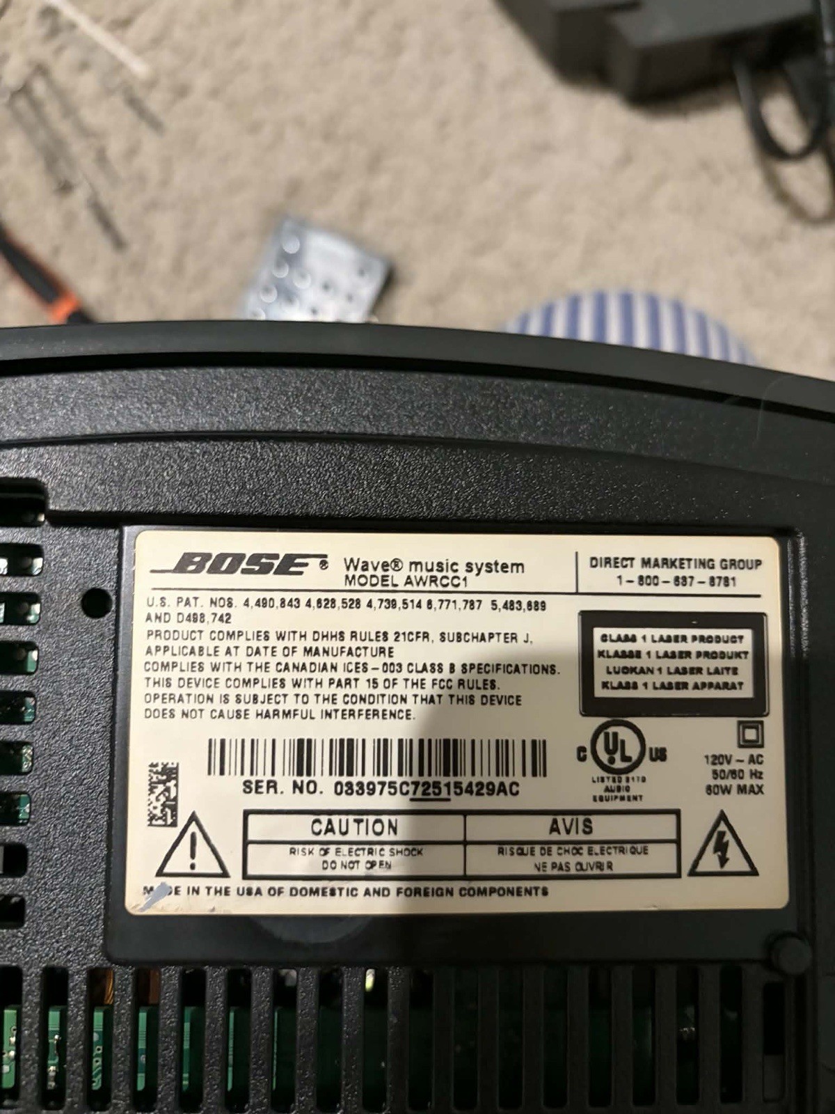 Bose wave music system model awrcc1+multi-cd changer FOR PARTS NOT WORKING READ✅