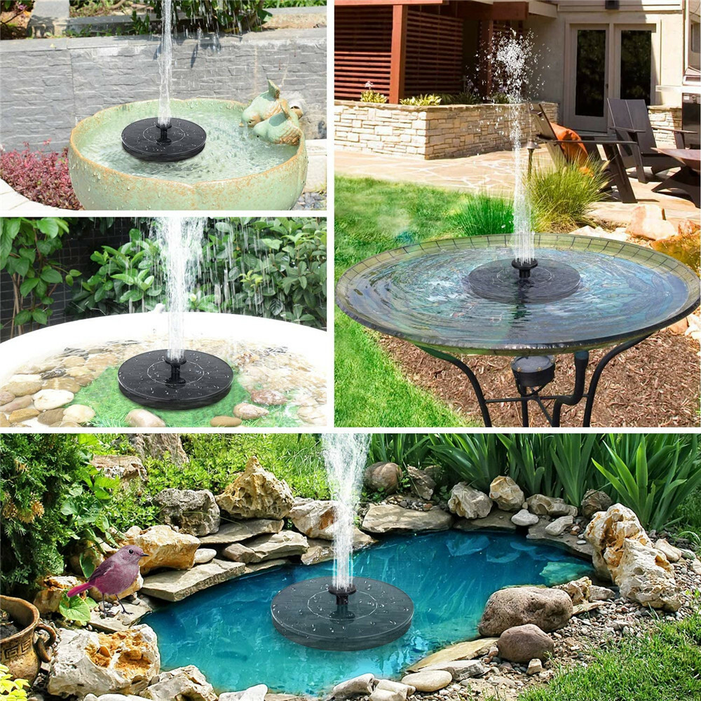 Solar Power Bird Bath Fountain Pump Upgrade 1.4W Solar Fountain 4 Nozzle