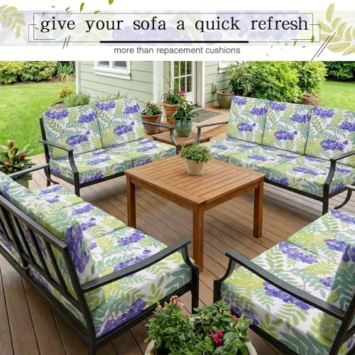 12 Pcs Patio Cushion Covers Outdoor Stretch Sofa Couch Colorful Fruits Leaf