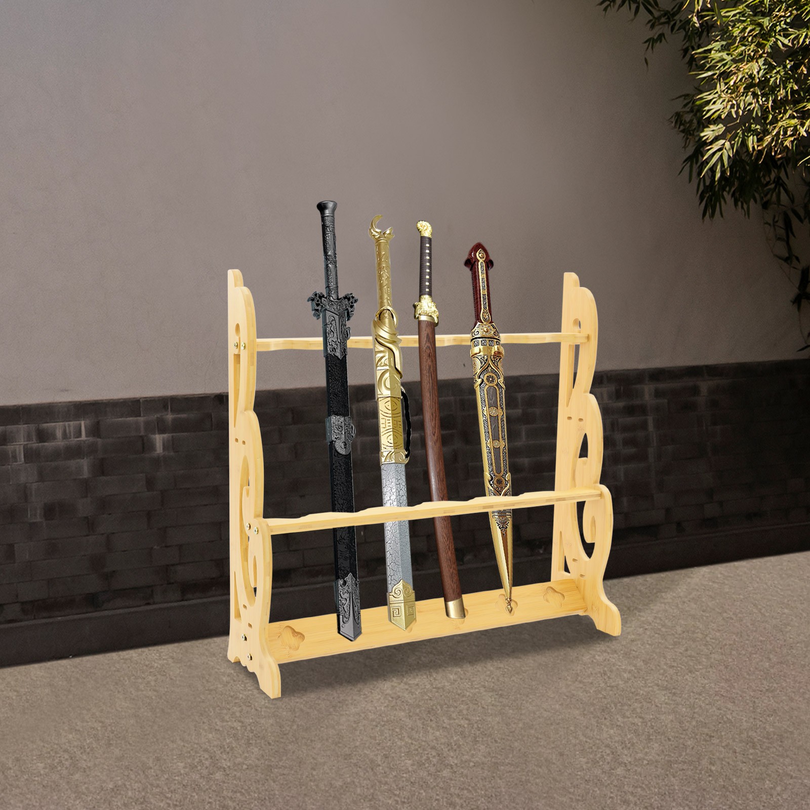 Sword Display Stand, Adjustable Large Sword Holder, 6 Hole Vertical Sword Rack