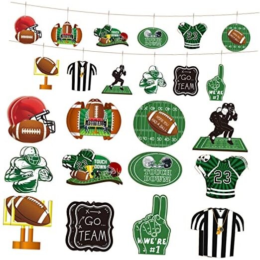 Pieces Football Wooden Hanging Ornaments Football Cutout Wood Ornament DIY 24