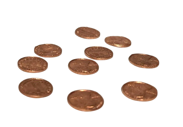 10 Set MINI PENNIES Tiny Penny Lincoln Coins For Magic Tricks Shrinking Joke