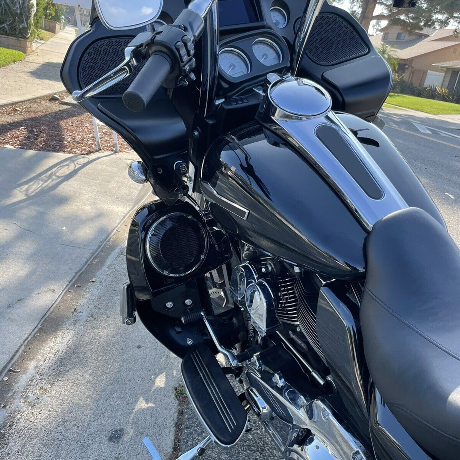 6.5" Speaker Box Pod Lower Vented Leg Fairing W/Grills For Harley Touring 14-24