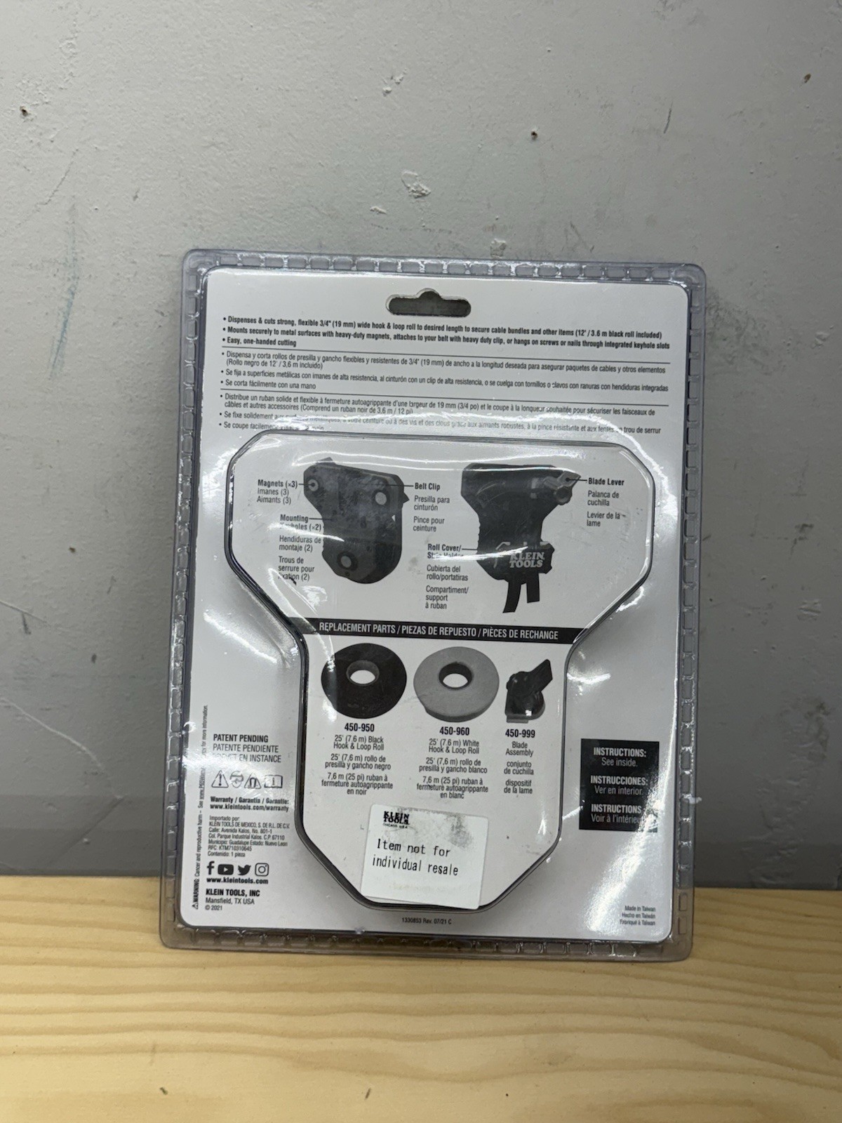 Klein Tools 450-900 Hook and Loop Tape Dispenser Versatile Cable Ties