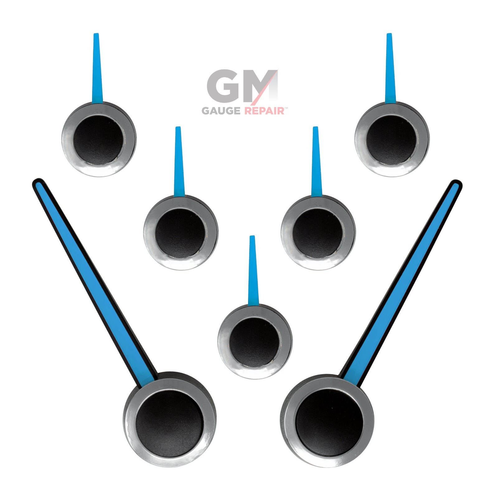 Custom Gauge Cluster Pointer Needle Set for GM 2003 04 05 06 Chrome Blue Black