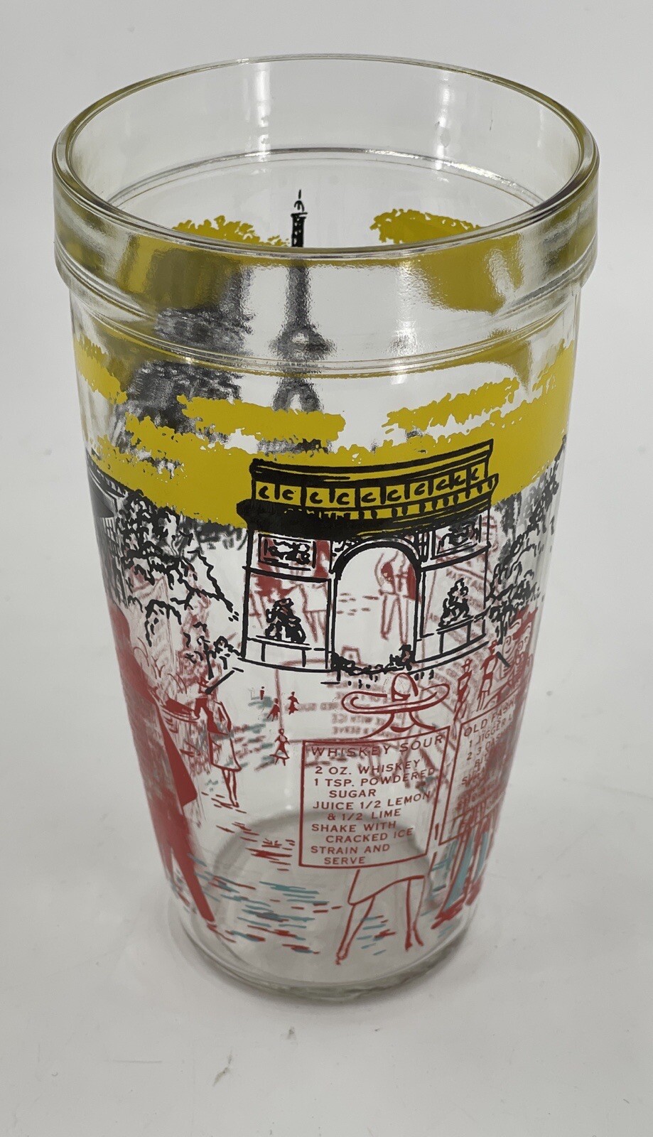 Vintage MCM Bloomfield Industries US Paris Cocktail Shaker w/Recipes Thick Glass