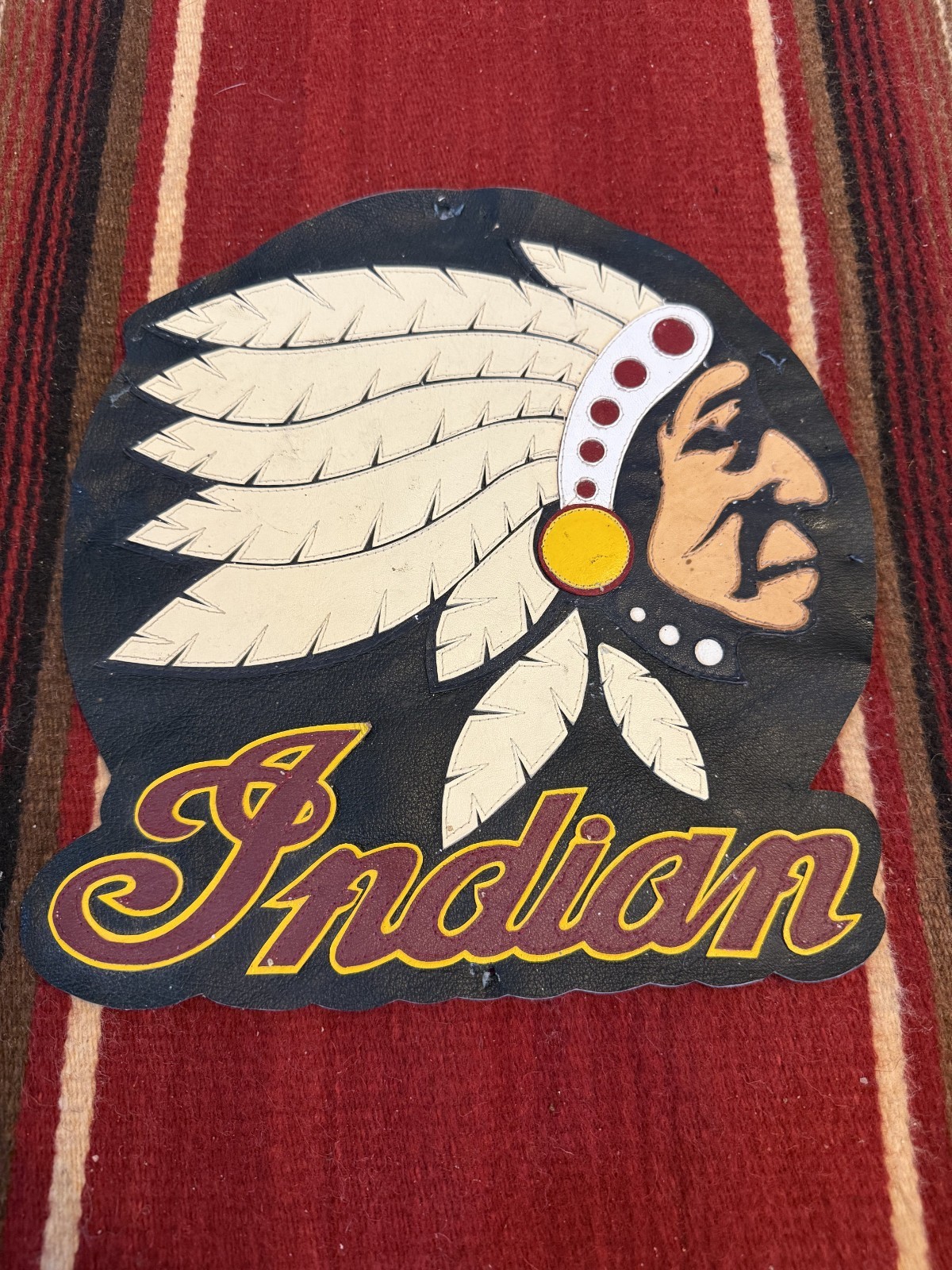 INDIAN MOTORCYCLE LEATHER JACKET PATCH. CUSTOM MADE, NO OTHERS LIKE IT.