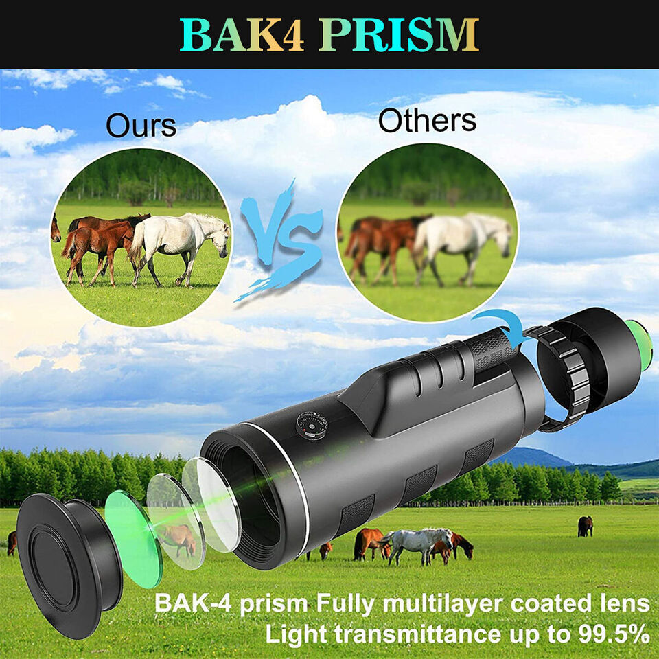 Zoom HD Monocular Starscope Monocular Telescope BAK4 w/Phone clip,tripod