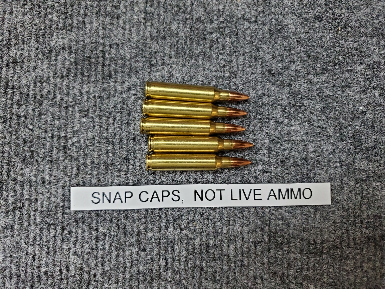 READ AD! 223 556 Snap Caps 5 Pk real weight THESE ARE SNAP CAPS!!! 5.56