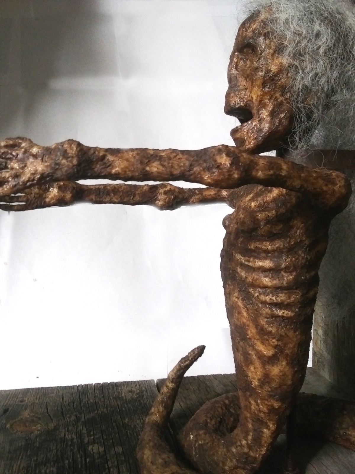 Sideshow Snake Girl Display Primitive Art Statue Very Rare Oddity MUST SEE PICS!