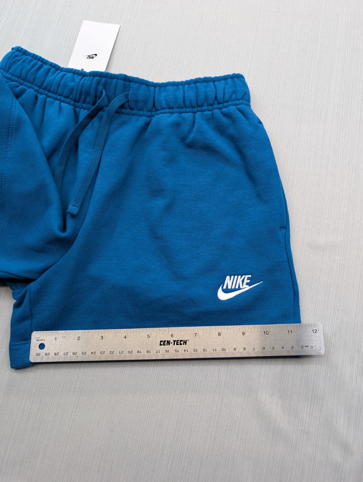 New Nike Club Fleece Mid-Rise Shorts Womens Size Small 3" Blue Green