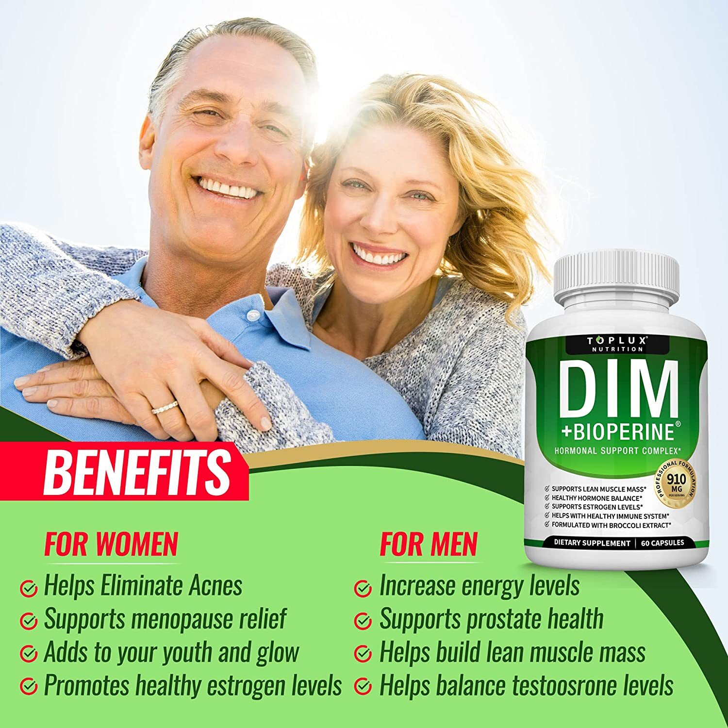 ▶DIM Supplement Pills BioPerine for Menopause, PCOS, Estrogen Metabolism&Balance