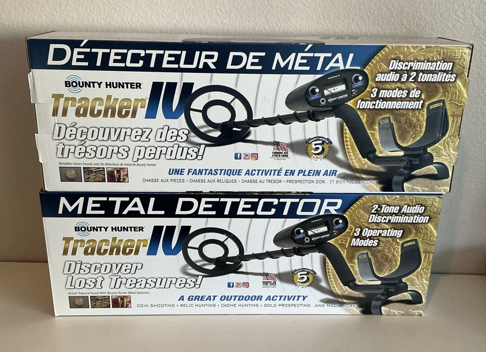 2 Pack Bounty Hunter Tracker IV Metal Detectors Waterproof