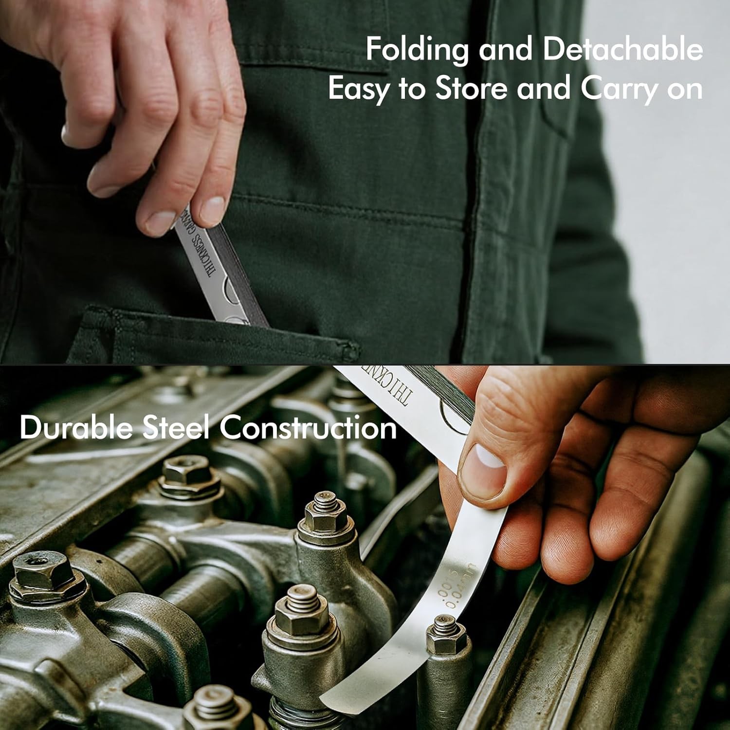 2PCS Feeler Gauges Set - Stainless Steel Feeler Gauges for Valves, Standard SAE/