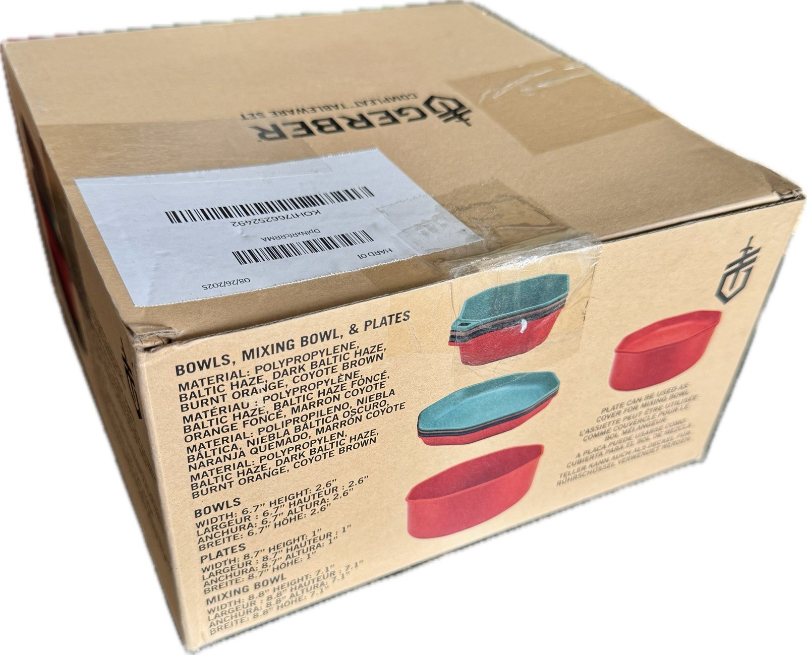 Gerber ComplEAT 9-Piece Camping Tableware Set – Plates Bowls Mixing Bowl