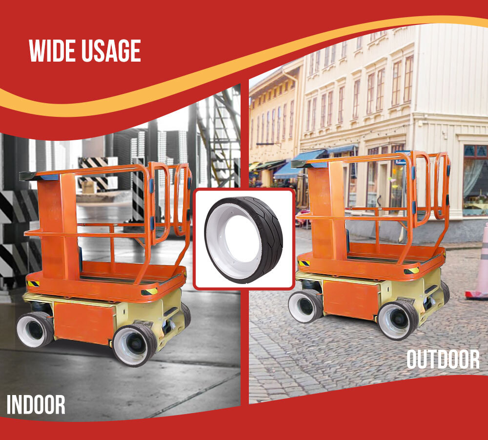 4Pk JLG 2915012 Non-Marking Rubber Scissor Lift Tire & Bolts, Fits 1930ES,1230ES