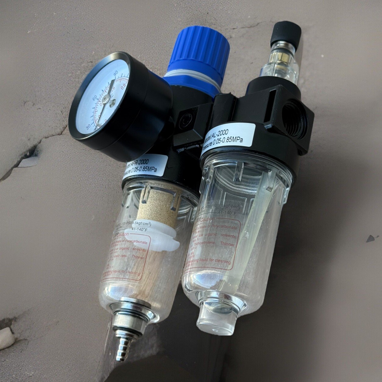 1/4" Air Compressor Oil Water Separator Regulator Moisture Trap In Line Filter