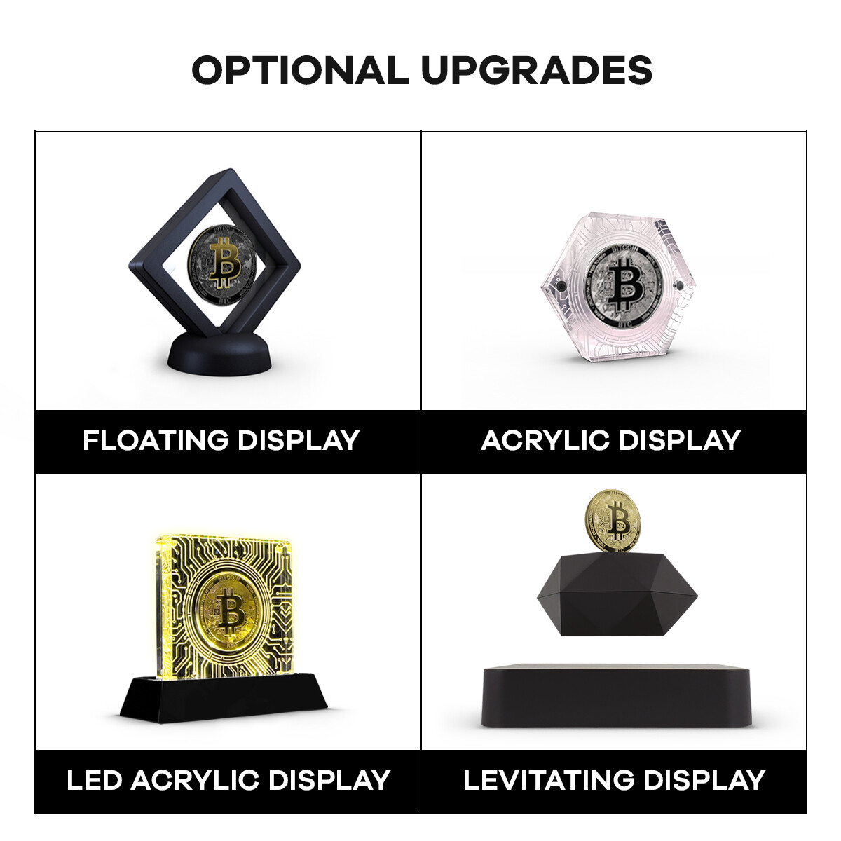 Bitcoin (BTC) Physical Crypto Coin | High Quality Crypto Collection (gold PVD)