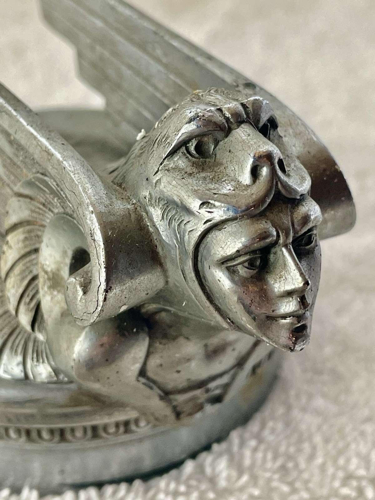 1929-1930 Chevrolet Winged Viking Aviator Radiator Cap Hood Ornament Art Deco