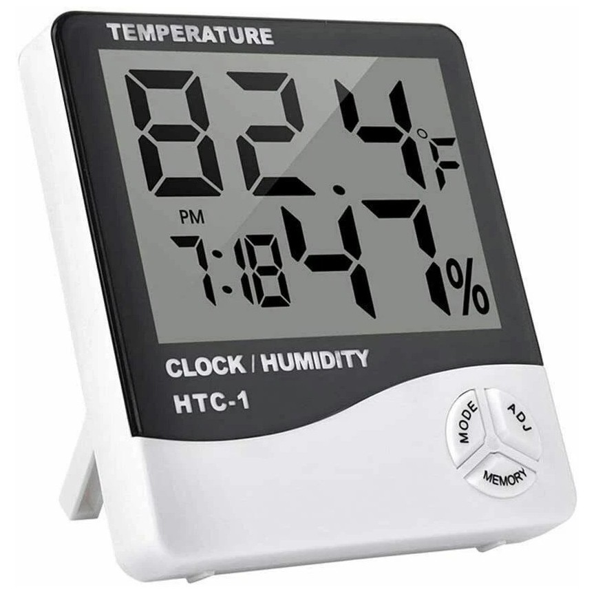 2 Packs Digital LCD Hygrometer Thermometer Humidity Temperature Alarm Clock