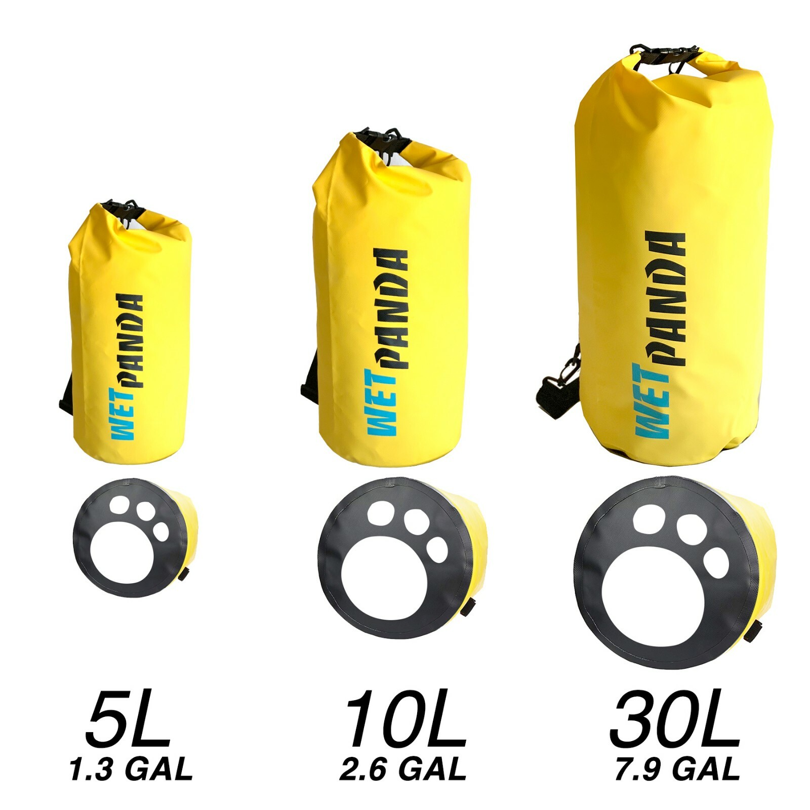 Wet Panda Waterproof Dry Bag 5L 10L 30L for Kayaking, Rafting, Swimming, Fishing