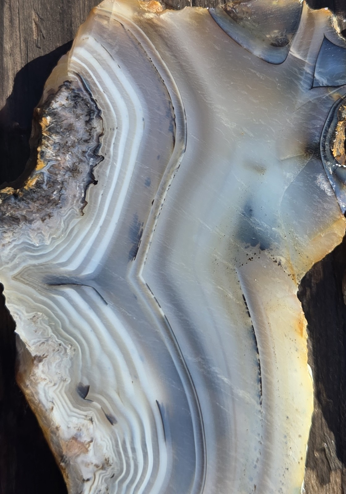 3 Moroccan Agate Matching Slabs From The Same Piece Haunting Banding Patterns