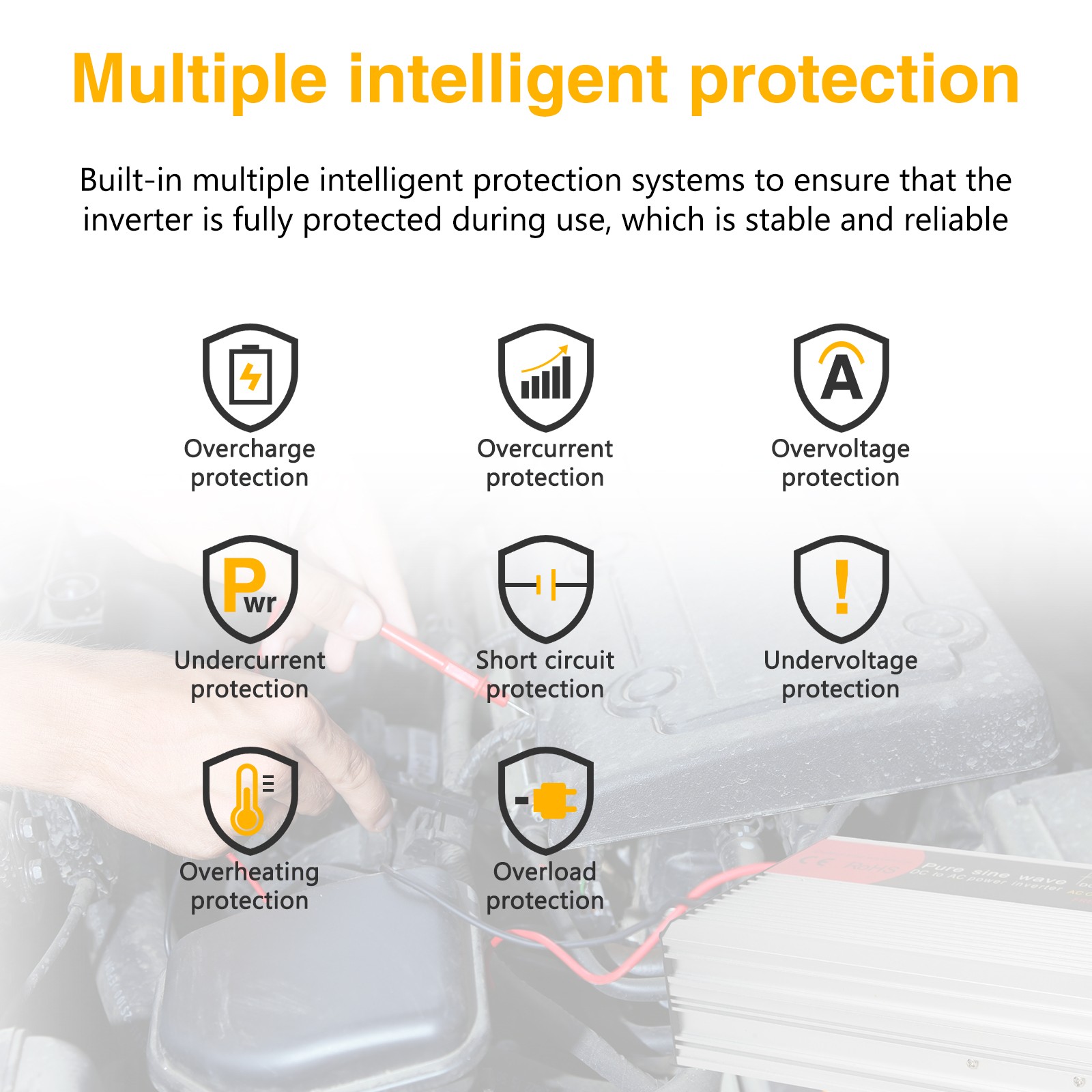 16000W Car Power Inverter 12V DC to 110V AC Pure Sine Wave Converter Transformer