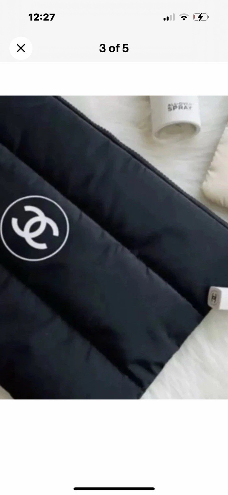 Black Chanel Beauty Pouch VIP Cosmetic Makeup Case Organizer Bag New