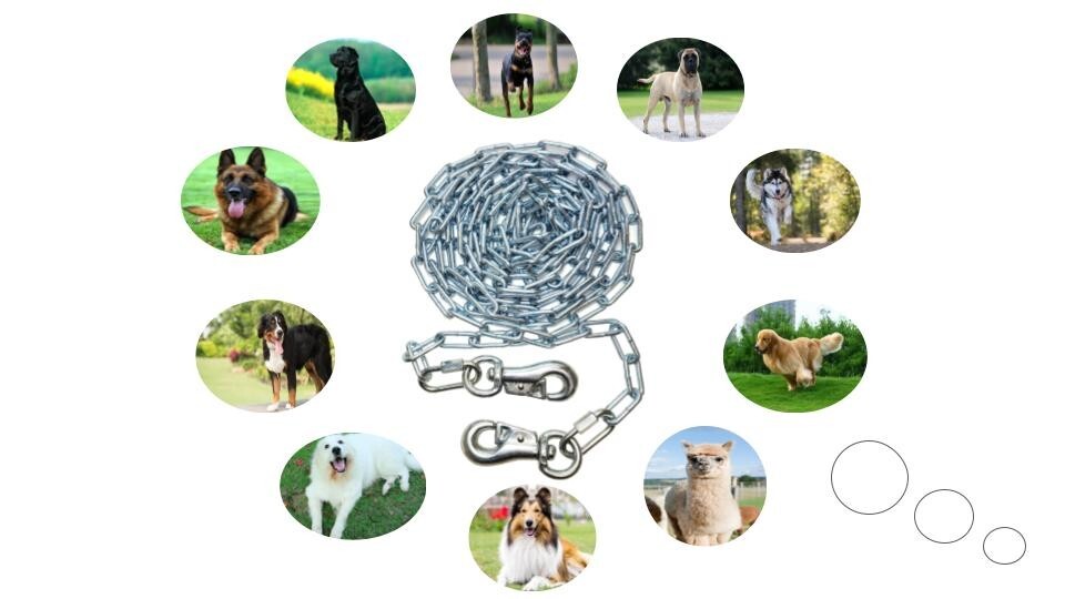 Heavy Duty Dog Runner Chain, Dog Tie Out, for Medium to Large Dogs
