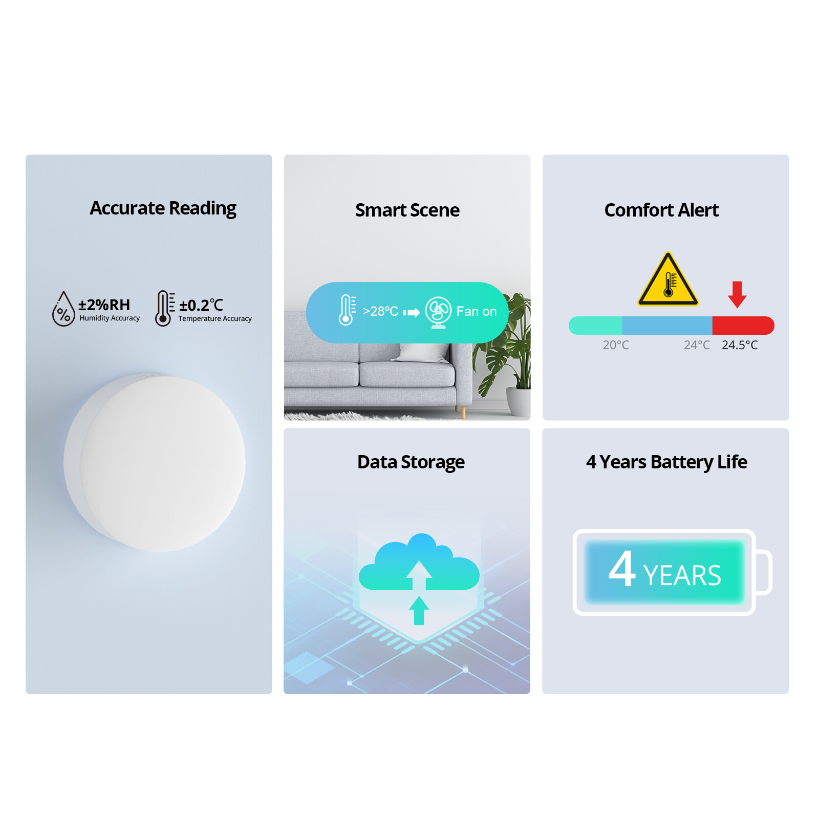 SONOFF SNZB-02P Zigbee Temperature Humidity Sensor Smart Home Remotely Monitor