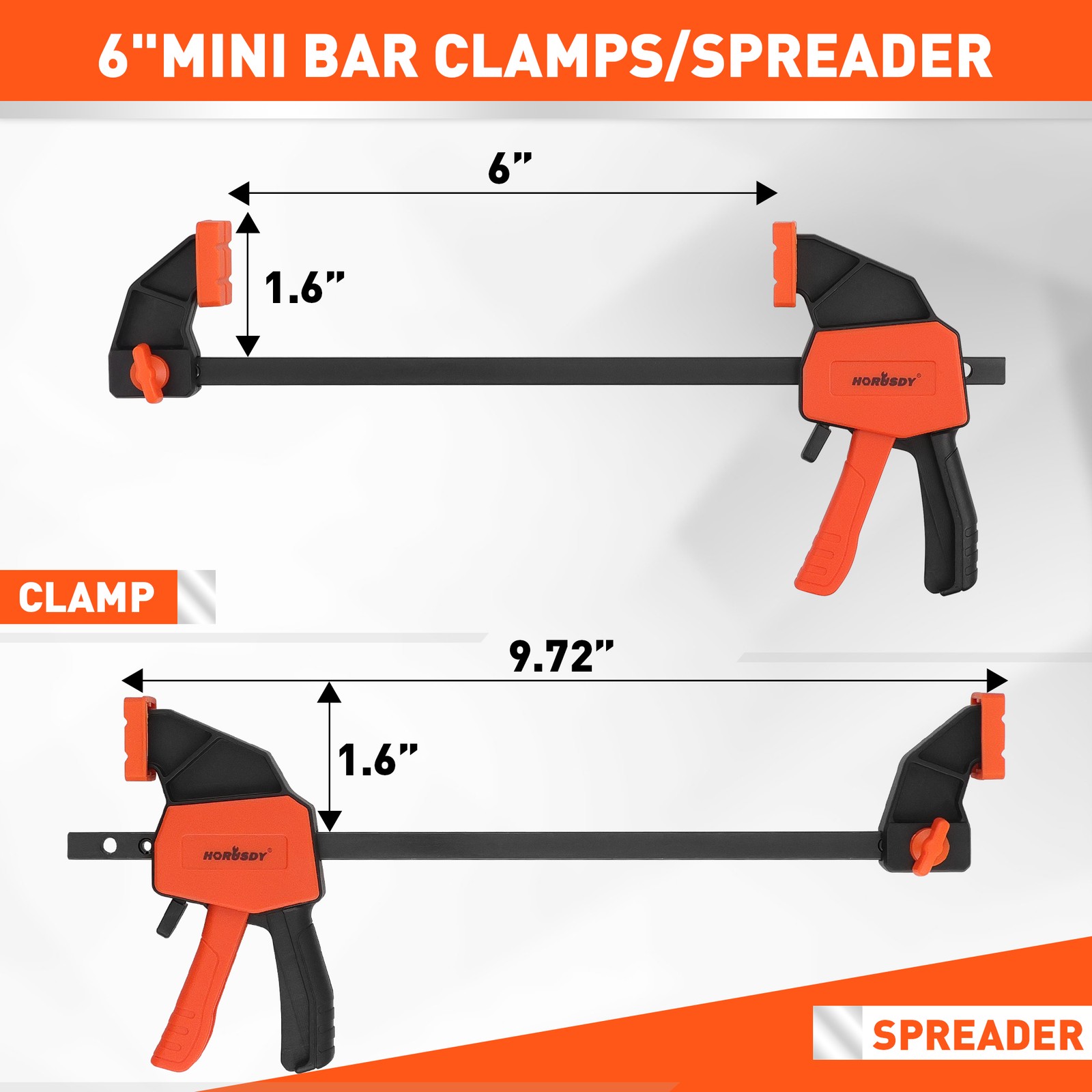 8-Pack Quick F Clamp Bar and Spring Clamps for Woodworking 6" & 4" 75 LBS Limit