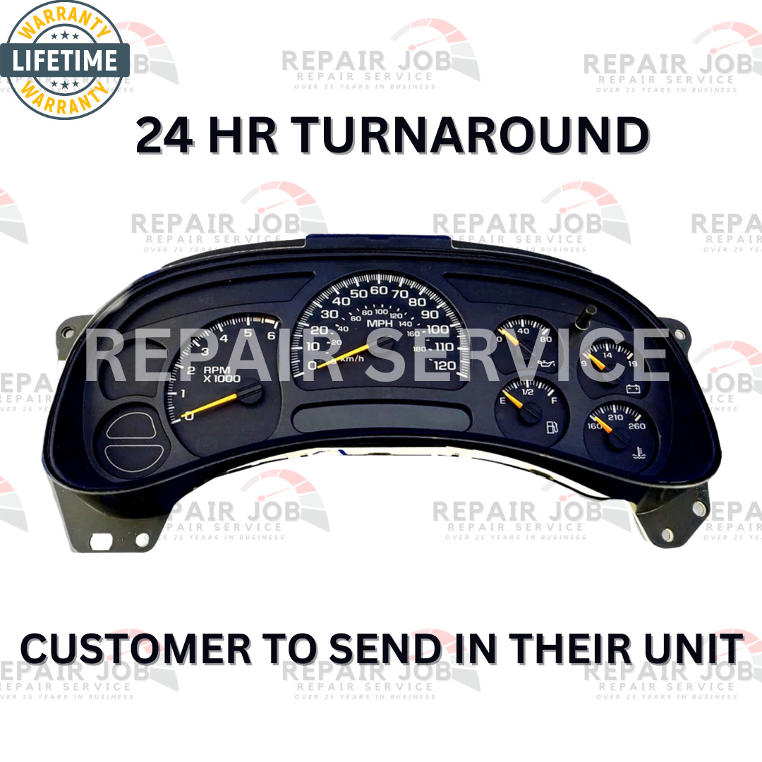 03-07 GM Chevy Sierra Silverado Tahoe Dash Cluster Full Rebuild Repair Service .