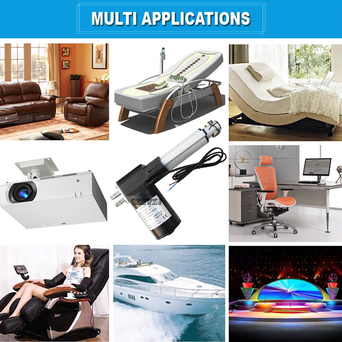 2PCS DC 18" Inch Stroke Linear Actuator 6000N 1320lbs Max Lift for Auto Car Lift