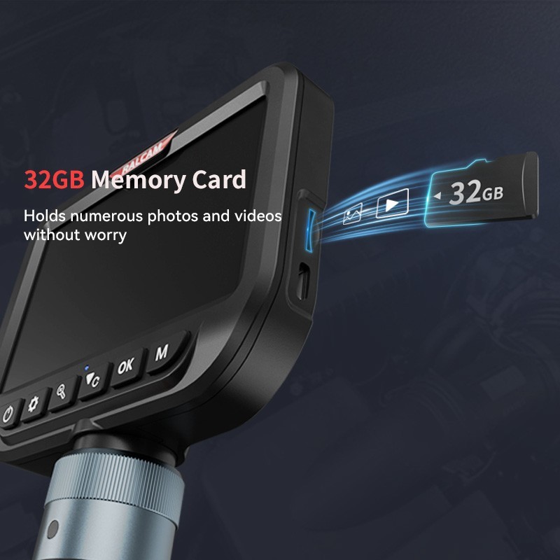 Ralcam 360° Dual Lens Borescope 5" Joystick 4 Ways Endoscope Inspection Camera