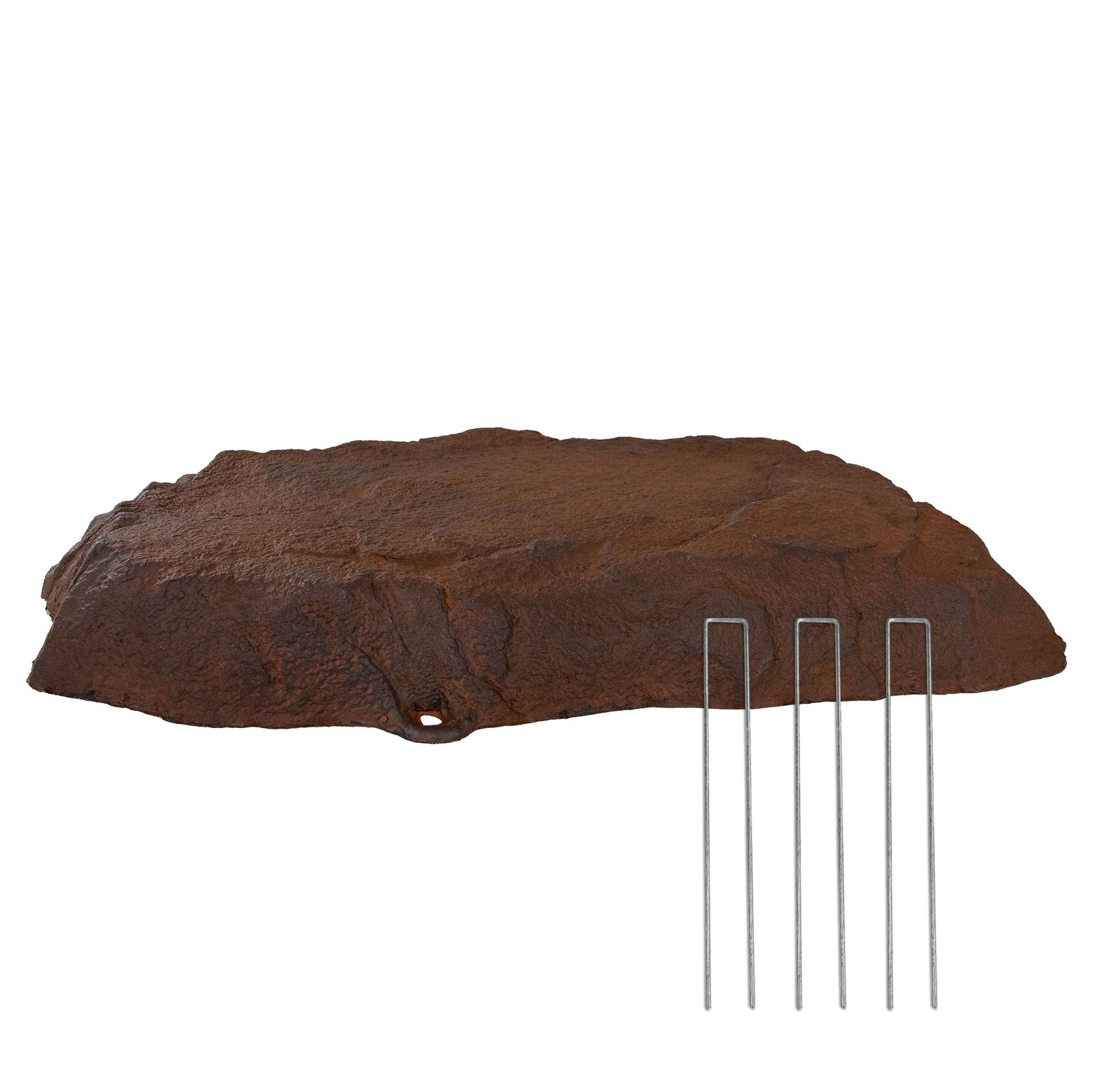 Flat Artificial Landscape Rocks with Stakes - Brown by Sunnydaze