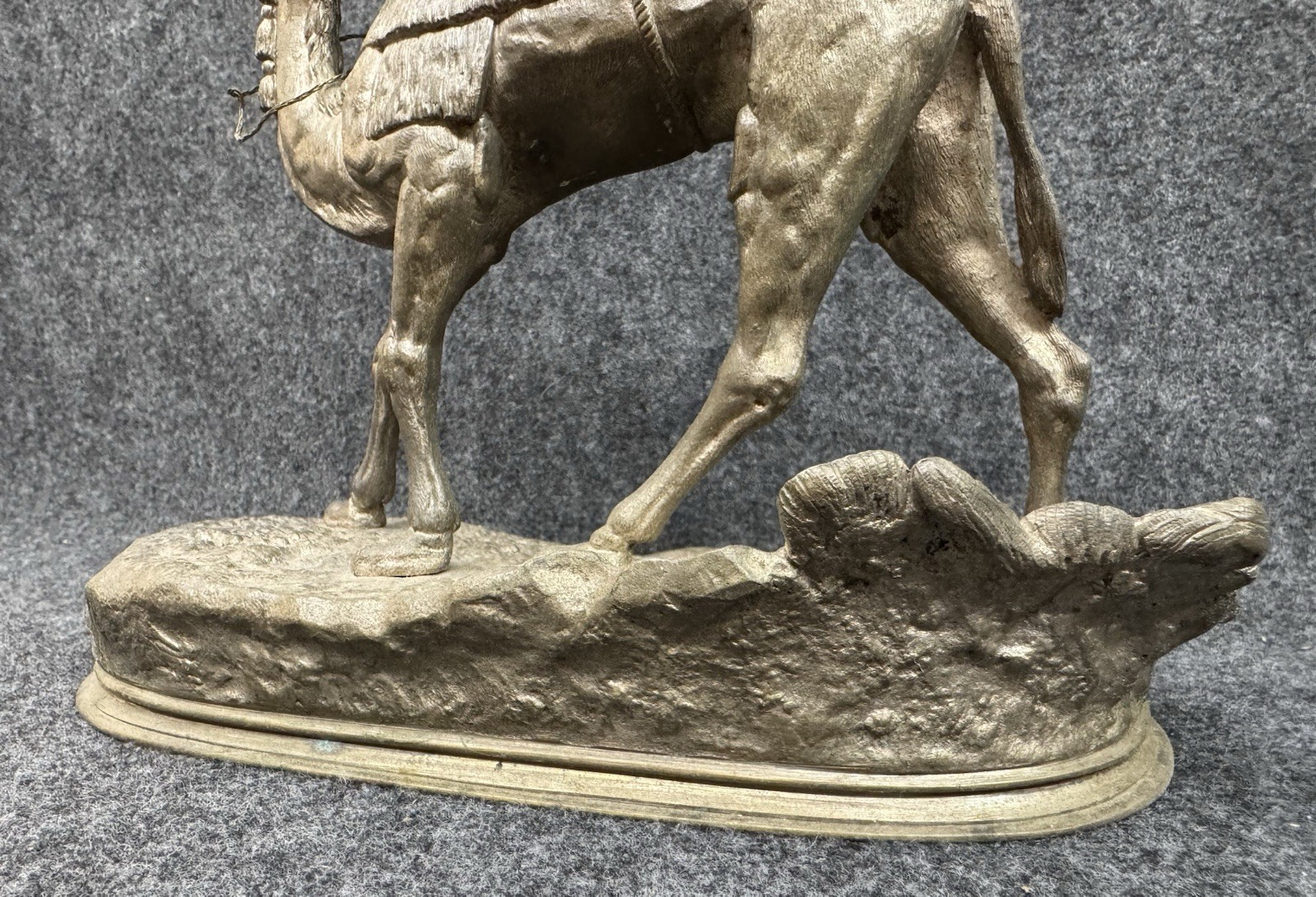 AGATHON LEONARD Antique Bronze Sculpture ~ Arab on Camel Art Signed Rider A 10”