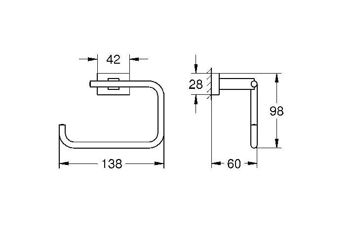 Grohe 40507001 Essentials Cube Toilet Paper Holder - Chrome