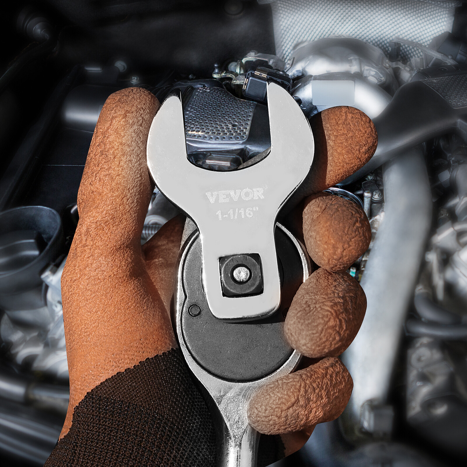 VEVOR Crowfoot Wrench Set 1/2" Drive 14-Piece Crows Foot Wrench Set SAE 40CR