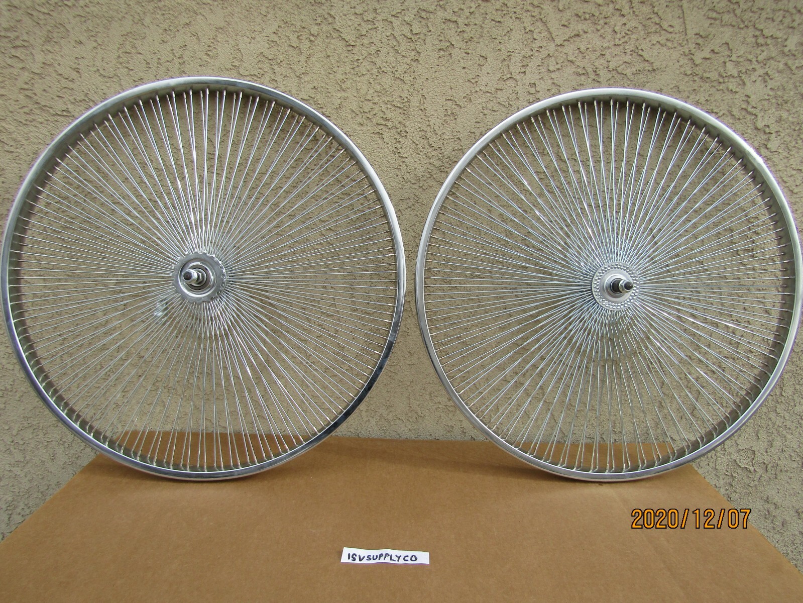 NEW  26'' -140 SPOKES CHROME BICYCLE RIM SET  FOR CRUISER, TRICYCLE, CHOPPER